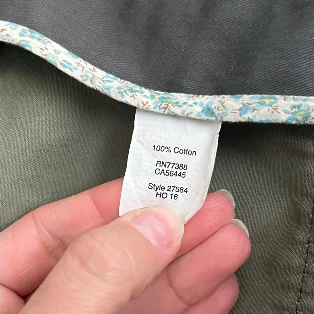 J.Crew Olive Women’s Relaxed Boyfriend Field Shirt with Gold Detail| Size L - Picture 7 of 7